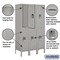 Salsbury Industries Wardrobe Locker, 36" W, 15" D, 66" H, (3) Wide, (6) Openings, Gray 62355GY-U - alternate 2